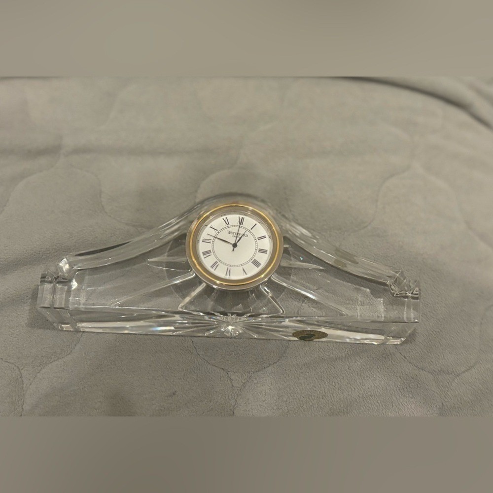 Waterford Crystal Clock with Silver and Gold Accents